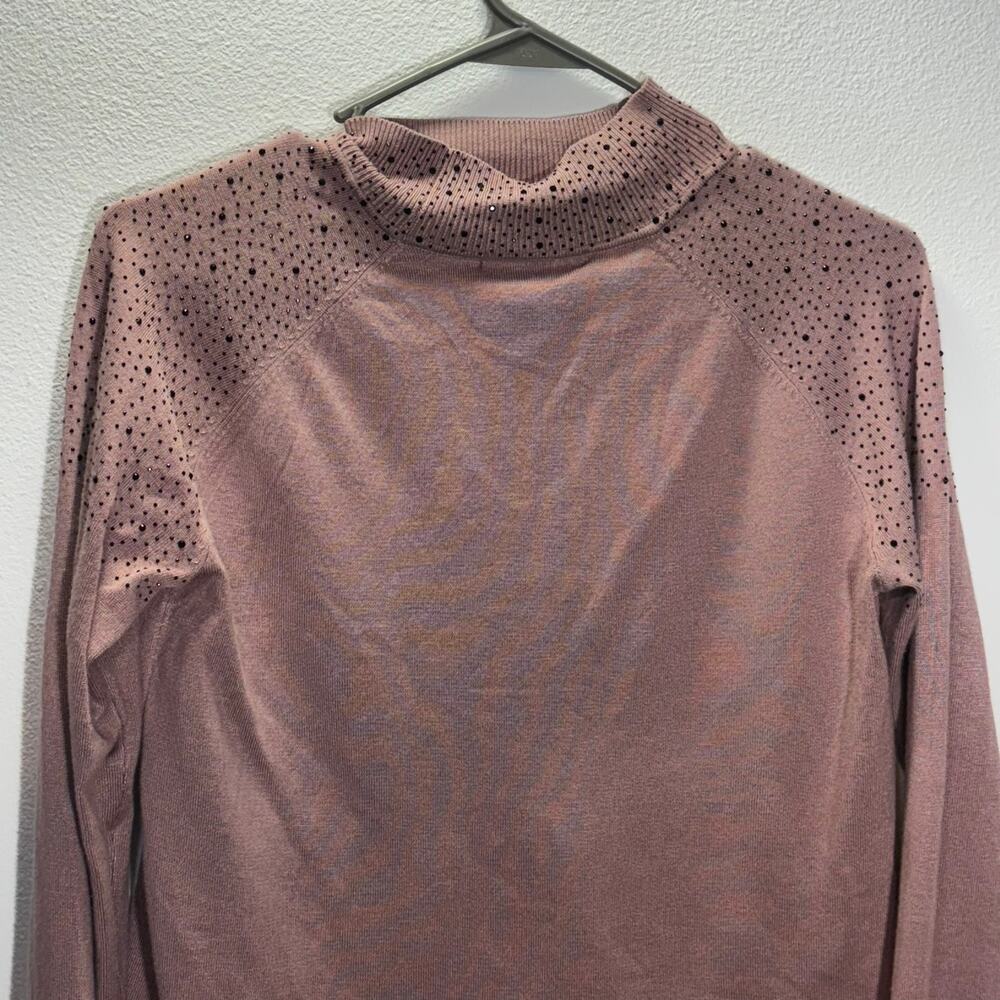 NWT Cable & Gauge Embellished Sweater Women’s Small Mauve Long Sleeve Mock Neck - Picture 3 of 6
